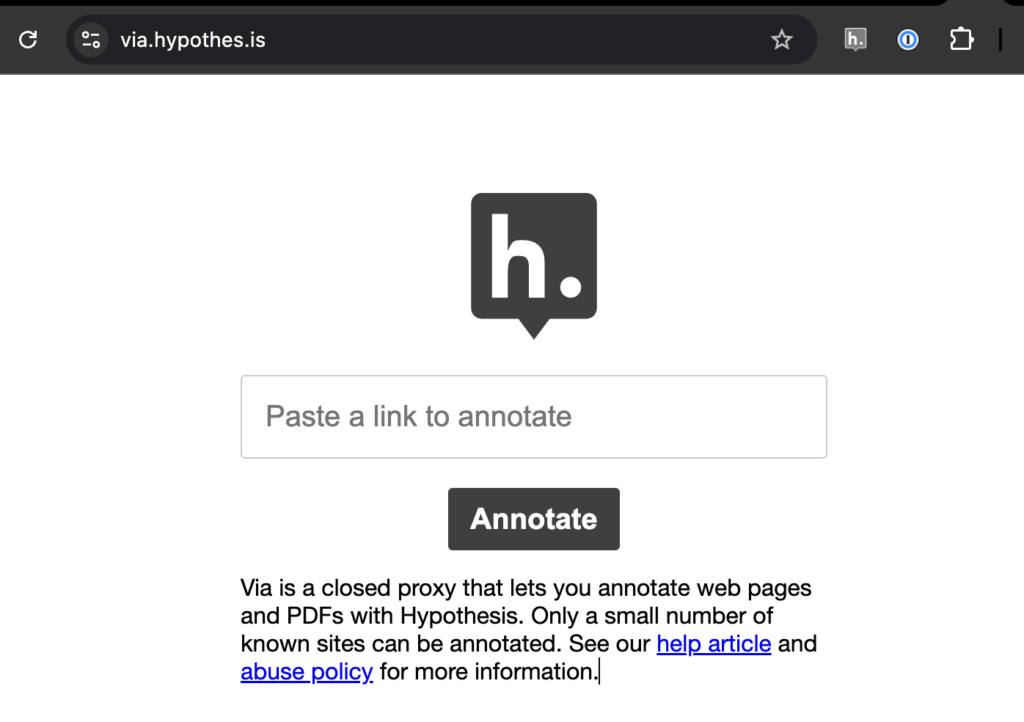 This image shows the landing page for the Via proxy website.